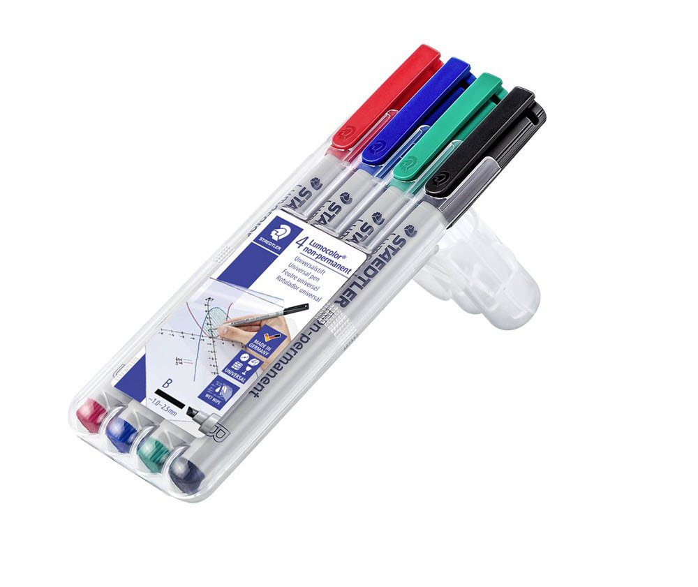 Lumocolor&reg; non-permanent pen 312 WP4, 4 farver